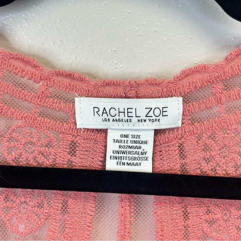 Rachel Zoe Coral Lace Cover-Up Mandala Pattern Boho Beachy O/S Cotton Blend - Picture 5 of 10